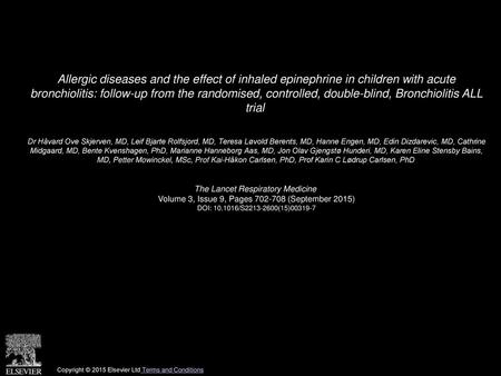 Allergic diseases and the effect of inhaled epinephrine in children with acute bronchiolitis: follow-up from the randomised, controlled, double-blind,