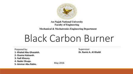 Black Carbon Burner An-Najah National University