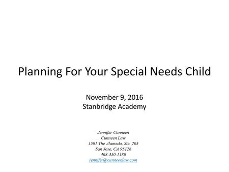 Planning For Your Special Needs Child