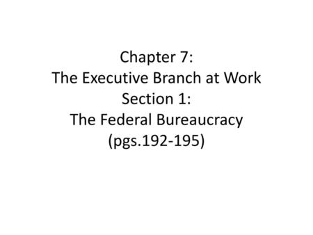 What is the Federal Bureaucracy?