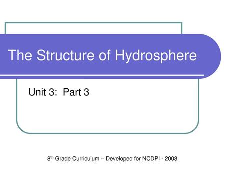 The Structure of Hydrosphere