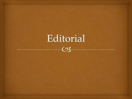 Editorial.