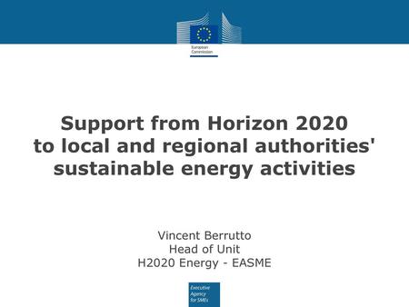 to local and regional authorities' sustainable energy activities