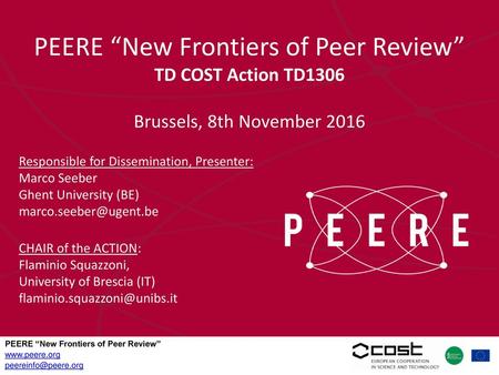 PEERE “New Frontiers of Peer Review”