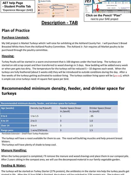 Description - TAB Plan of Practice