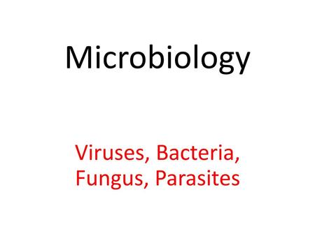 Viruses, Bacteria, Fungus, Parasites