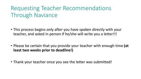 Requesting Teacher Recommendations Through Naviance