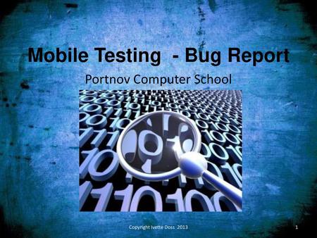 Mobile Testing - Bug Report