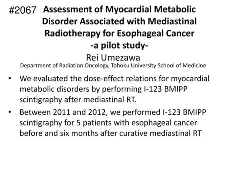 Department of Radiation Oncology, Tohoku University School of Medicine