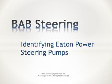 Identifying Eaton Power Steering Pumps