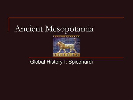 Global History I: Spiconardi