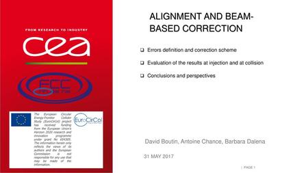 Alignment and beam-based correction