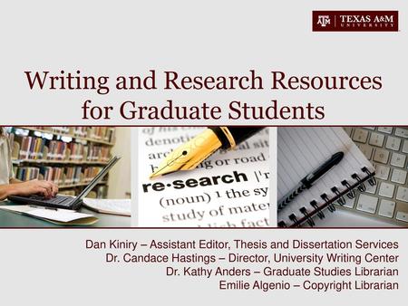 Writing and Research Resources for Graduate Students