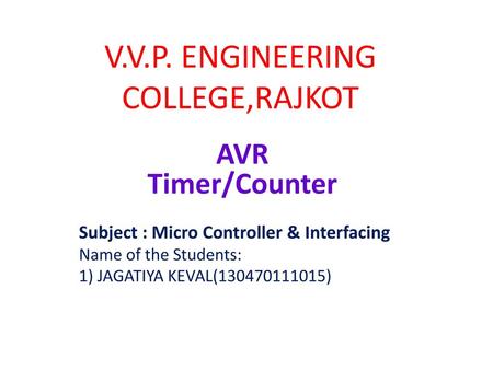 V.V.P. ENGINEERING COLLEGE,RAJKOT