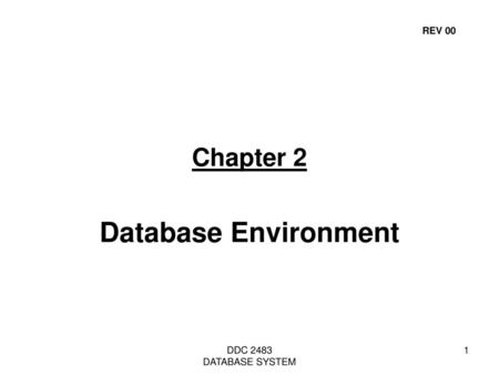 REV 00 Chapter 2 Database Environment DDC 2483  DATABASE SYSTEM.