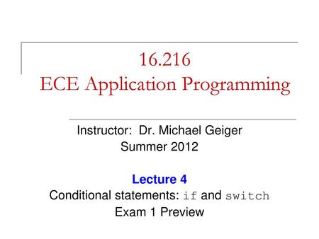 ECE Application Programming