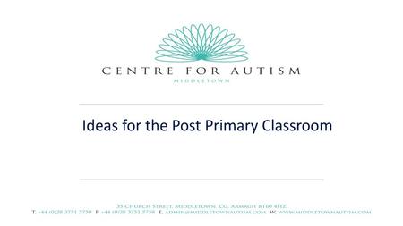 Ideas for the Post Primary Classroom