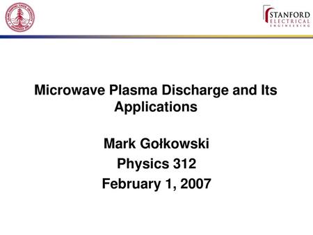 Microwave Plasma Discharge and Its Applications