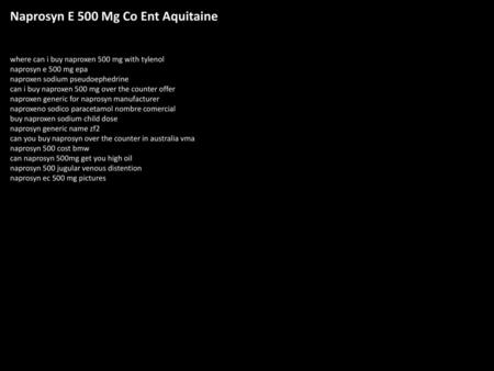 Naprosyn E 500 Mg Co Ent Aquitaine