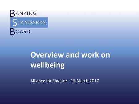 Overview and work on wellbeing