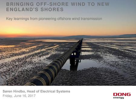 Bringing Off-Shore Wind to New England's Shores