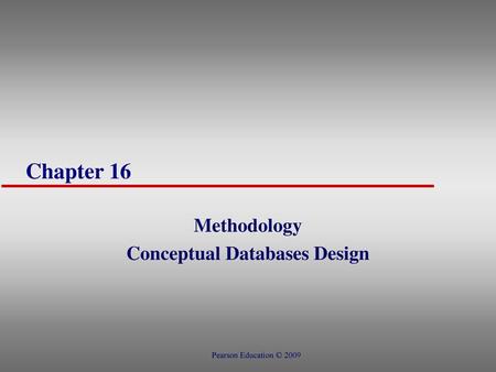 Methodology Conceptual Databases Design