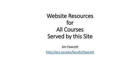 Website Resources for All Courses Served by this Site