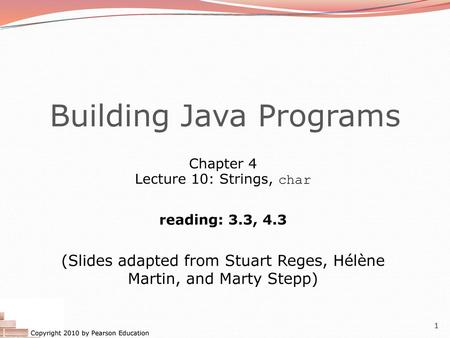 Building Java Programs