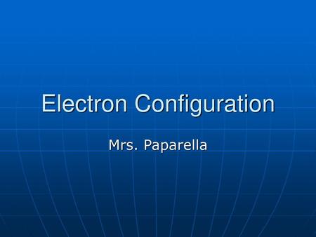 Electron Configuration