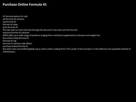 Purchase Online Formula 41