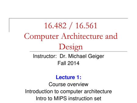 / Computer Architecture and Design