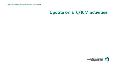 Update on ETC/ICM activities