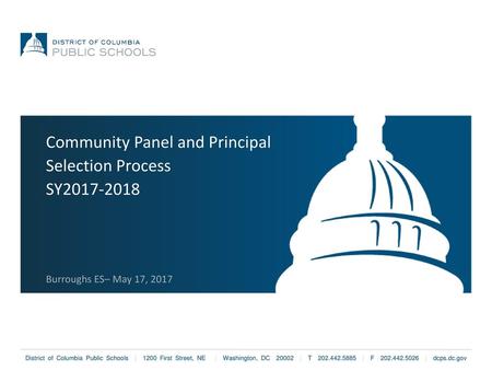 Community Panel and Principal Selection Process SY