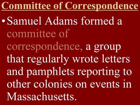 Committee of Correspondence