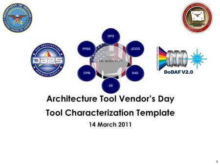 Architecture Tool Vendor’s Day Tool Characterization Template