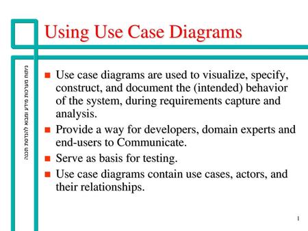 Using Use Case Diagrams