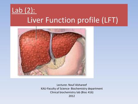 Lab (2): Liver Function profile (LFT)