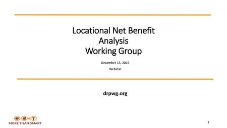 Locational Net Benefit Analysis Working Group