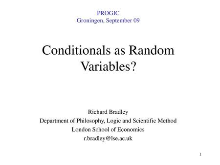 Conditionals as Random Variables?