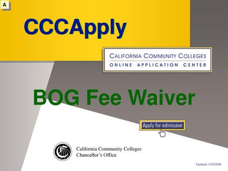 CCCApply CCCApply BOG Fee Waiver