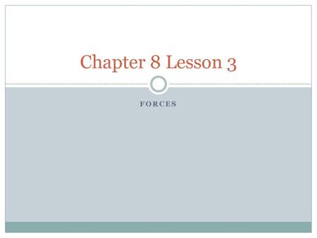 Chapter 8 Lesson 3 Forces.