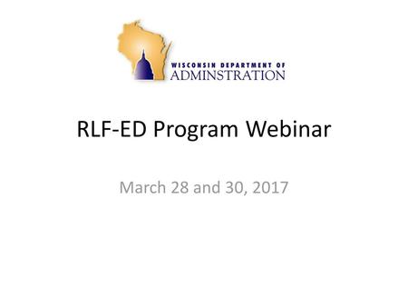 RLF-ED Program Webinar