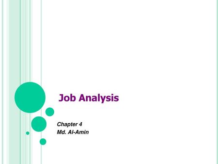 Job Analysis Chapter 4 Md. Al-Amin.