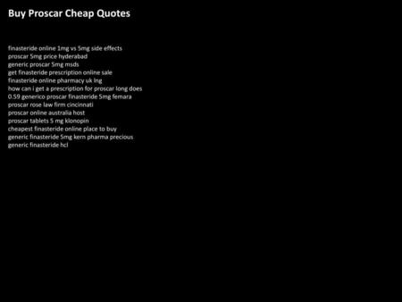 Buy Proscar Cheap Quotes