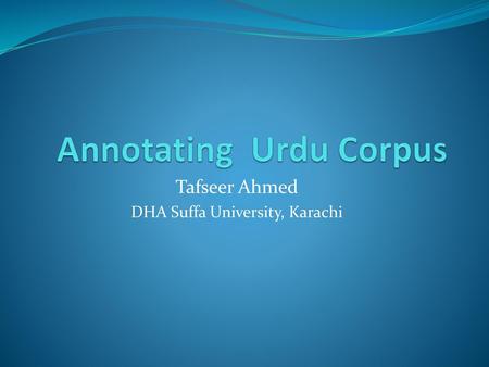 Annotating Urdu Corpus