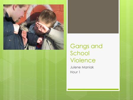 Gangs and School Violence