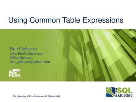 Using Common Table Expressions