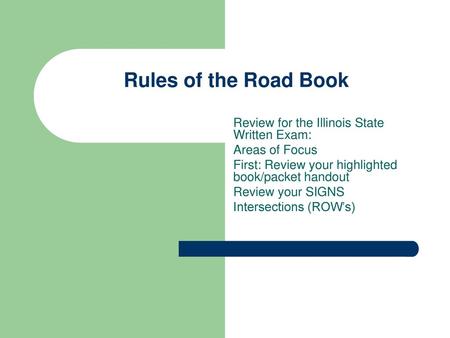 Rules of the Road Book Review for the Illinois State Written Exam: