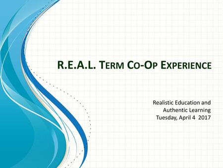 R.E.A.L. Term Co-Op Experience