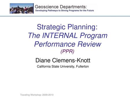 Strategic Planning: The INTERNAL Program Performance Review (PPR)